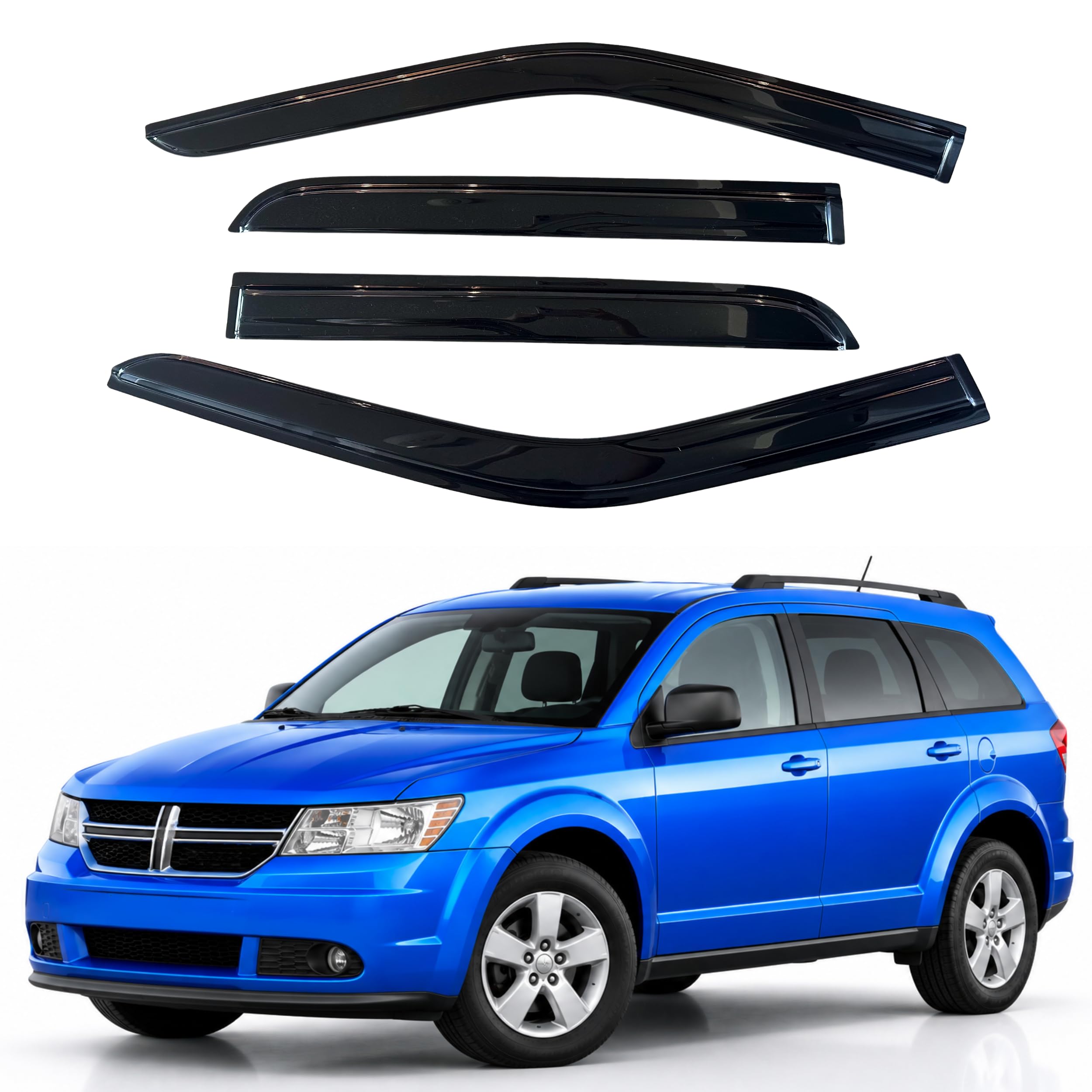 IG Window Visors Fit for 2009-2020 Dodge Journey, Out-Channel Rain Guards Vent Wind Deflectors 4PC, Car Accessories for 09-20 Journey