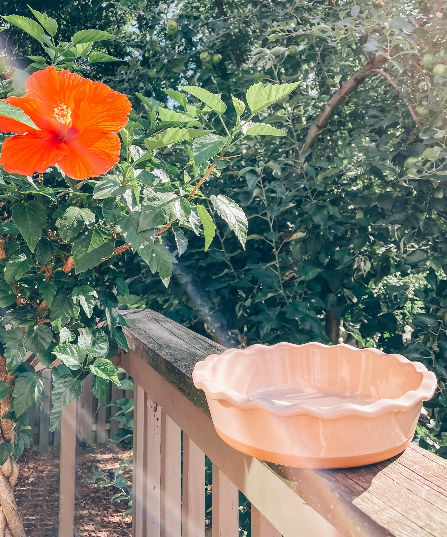 Mora Ceramic Pie Pan for Baking - 9 inch - Deep and Fluted Pie Dish for Old Fashion Apple Pie, Quiche, Pot Pies, Tart, etc - Modern Farmhouse Style Porcelain Ceramic Pie Plate - Chai