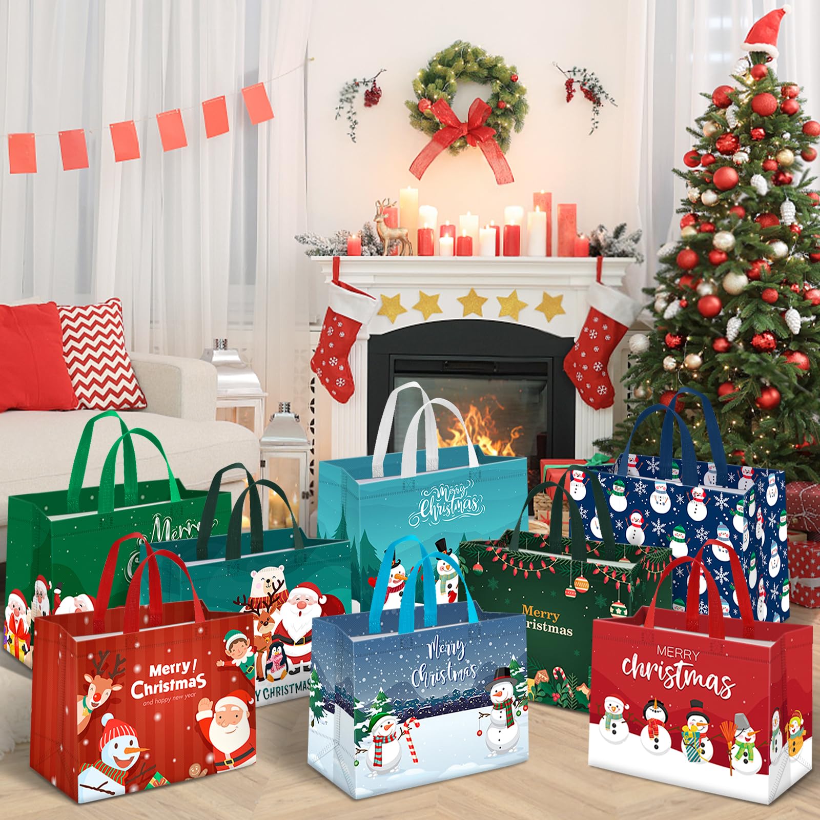 TranquilBliss 8 bolsas de regalo de Navidad