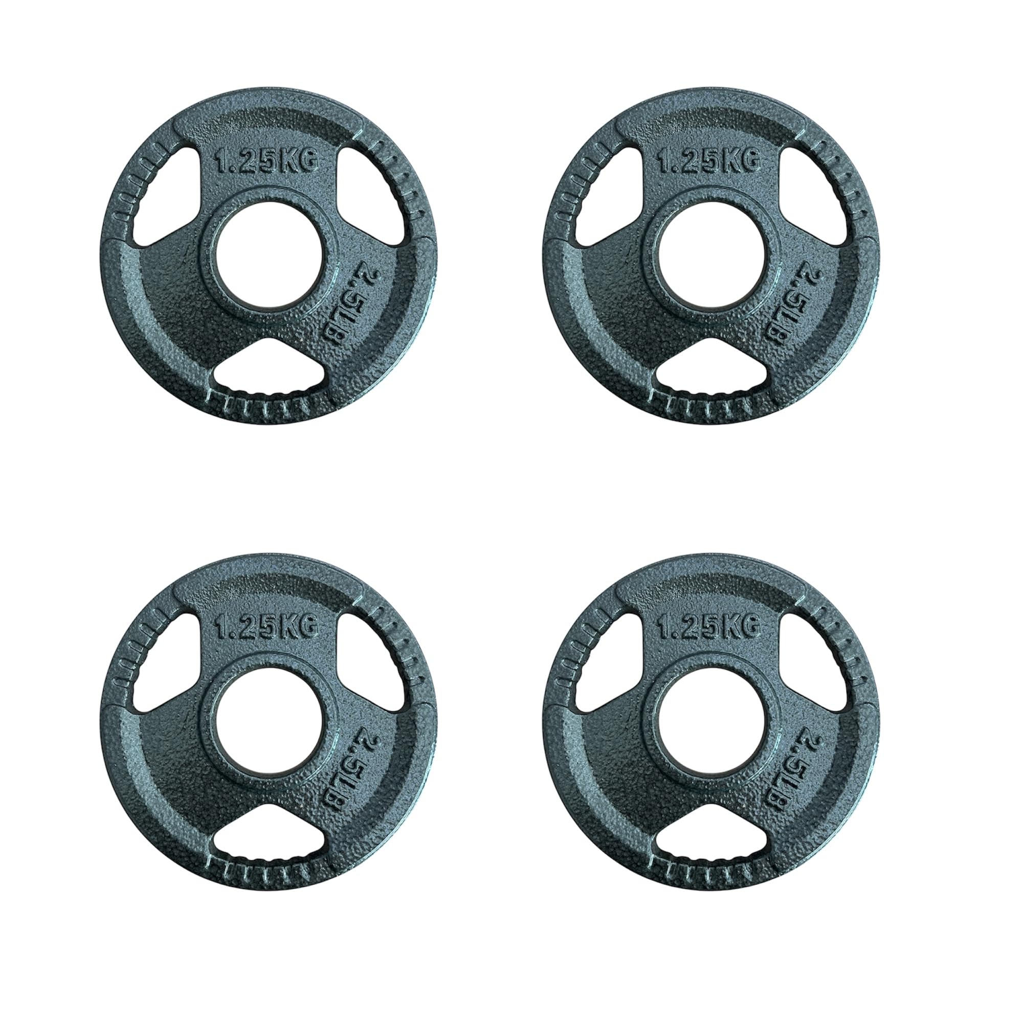 Chase Fitness Olympic Weight Plates – Cast Iron TRI-Grip Plates, 2 Inch (50mm) Olympic Barbell Weights for Strength Training, Home Gym & Weightlifting, 1.25kg–25kg Options (1.25kg x 1)