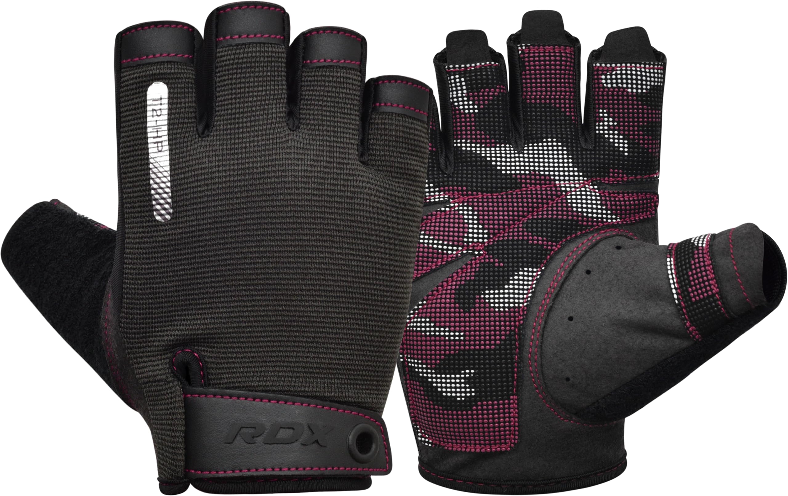 RDX Guanti per sollevamento pesi, protezione completa del palmo con fascia da polso, traspiranti, per sollevamento pesi, ciclismo, allenamento, trazioni, fitness e arrampicata