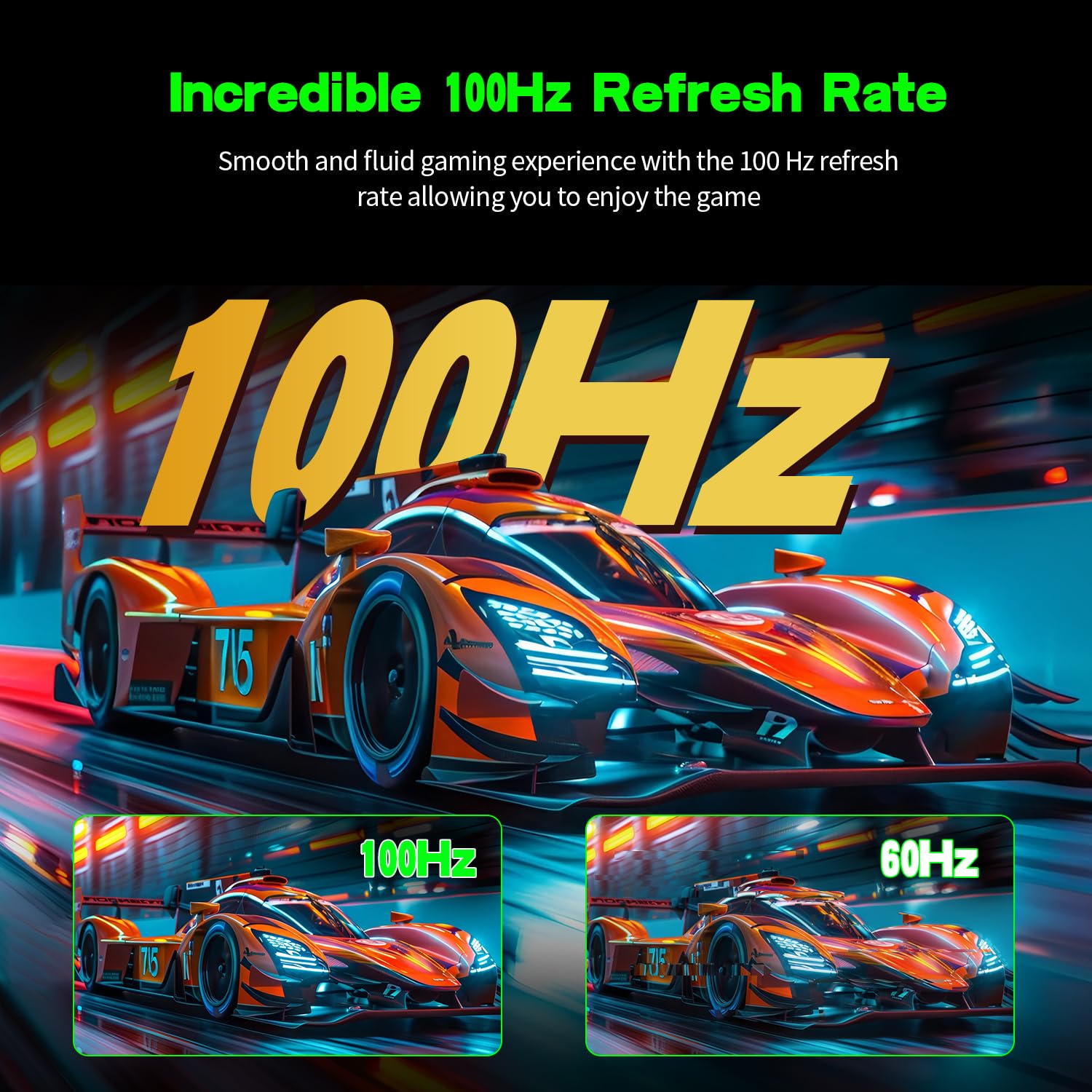 ZZA 24 Inch Monitor100HZ,1080p,Gaming Monitor Curved 2800R,VA 120% sRGB,FreeSync,Frameless Full on Three Sides Blue Light Filter,HDMI & VGA Ports,Computer Monitor for Home Office and Dormitory