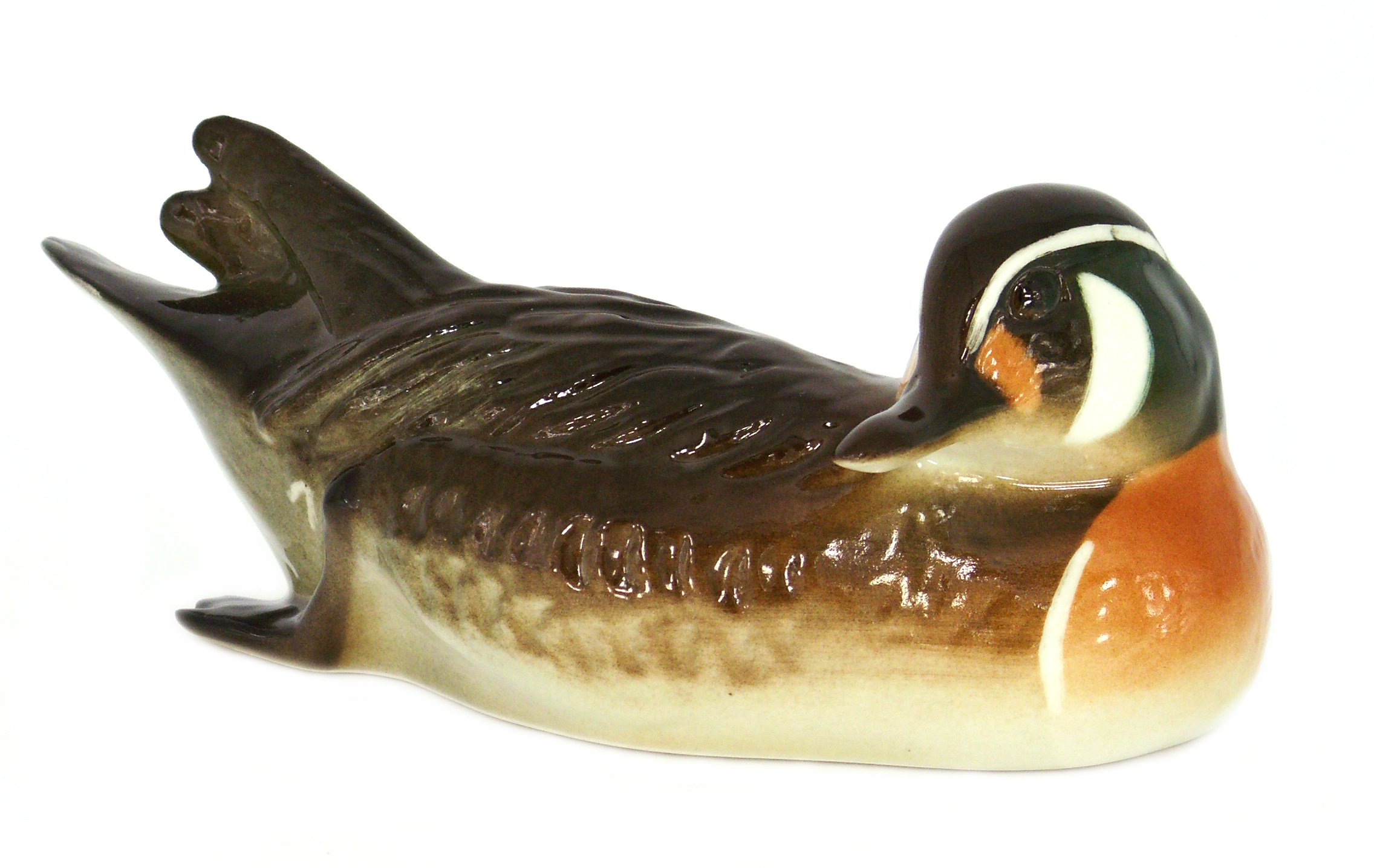 ロモノーソフ　鴨のフィギュア Amazon.co.jp: Baikal Duck #1 Lomonosov 磁器 コレクターフィギュア