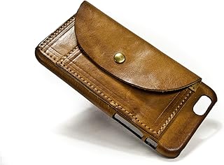Nicola Meyer – iPhone 6S e 6 4.7” leather case with 2 credit card slots horizontal plus a flap can choose combinations (color BODY: CAMEL burnished - FLAP: CAMEL in photo)