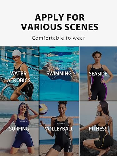 Miniatura 6 de ATTRACO Traje de baño deportivo de una pieza para mujer, traje de baño competitivo