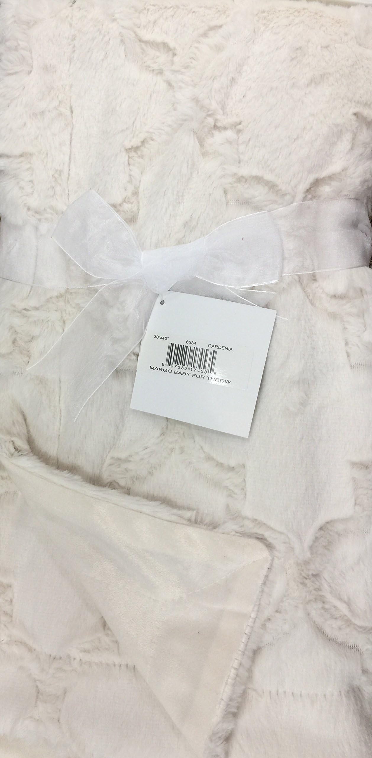 by Marlo Lorenz Margo Baby Fur Throw 30" x 40" Gardenia