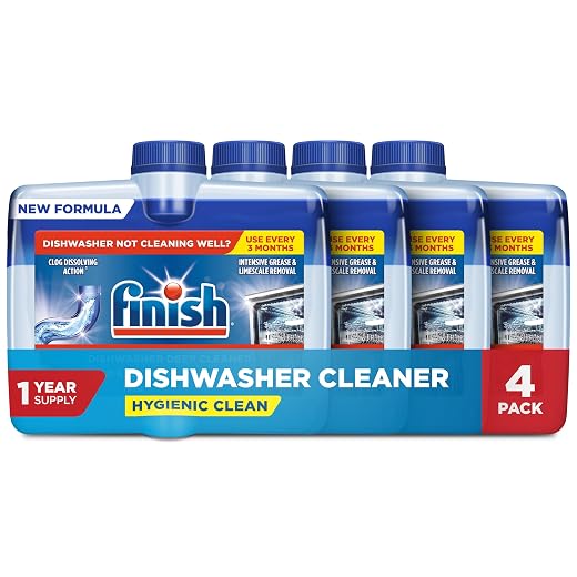 Finish Dishwasher Cleaner Liquid, Limescale Remover, 8.45oz, 4pk