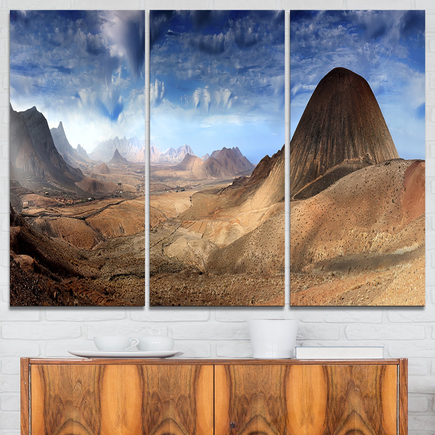 Amazon.co.jp: Designart MT6877-3P 山の風景パノラマ - 風景写真 光沢