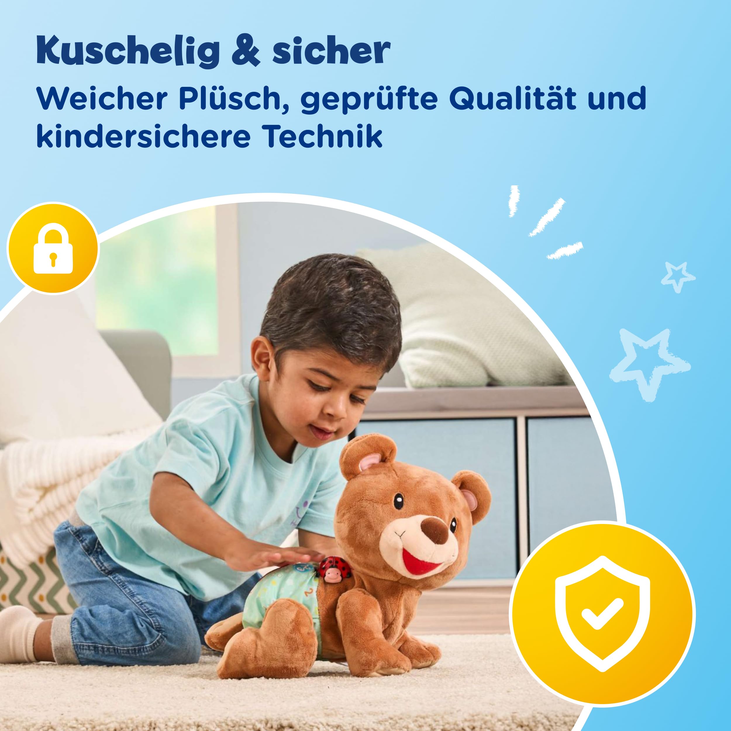 VTech Krabbel-mit-Mir-Bär - Interaktives Plüschtier Krabbelhilfe