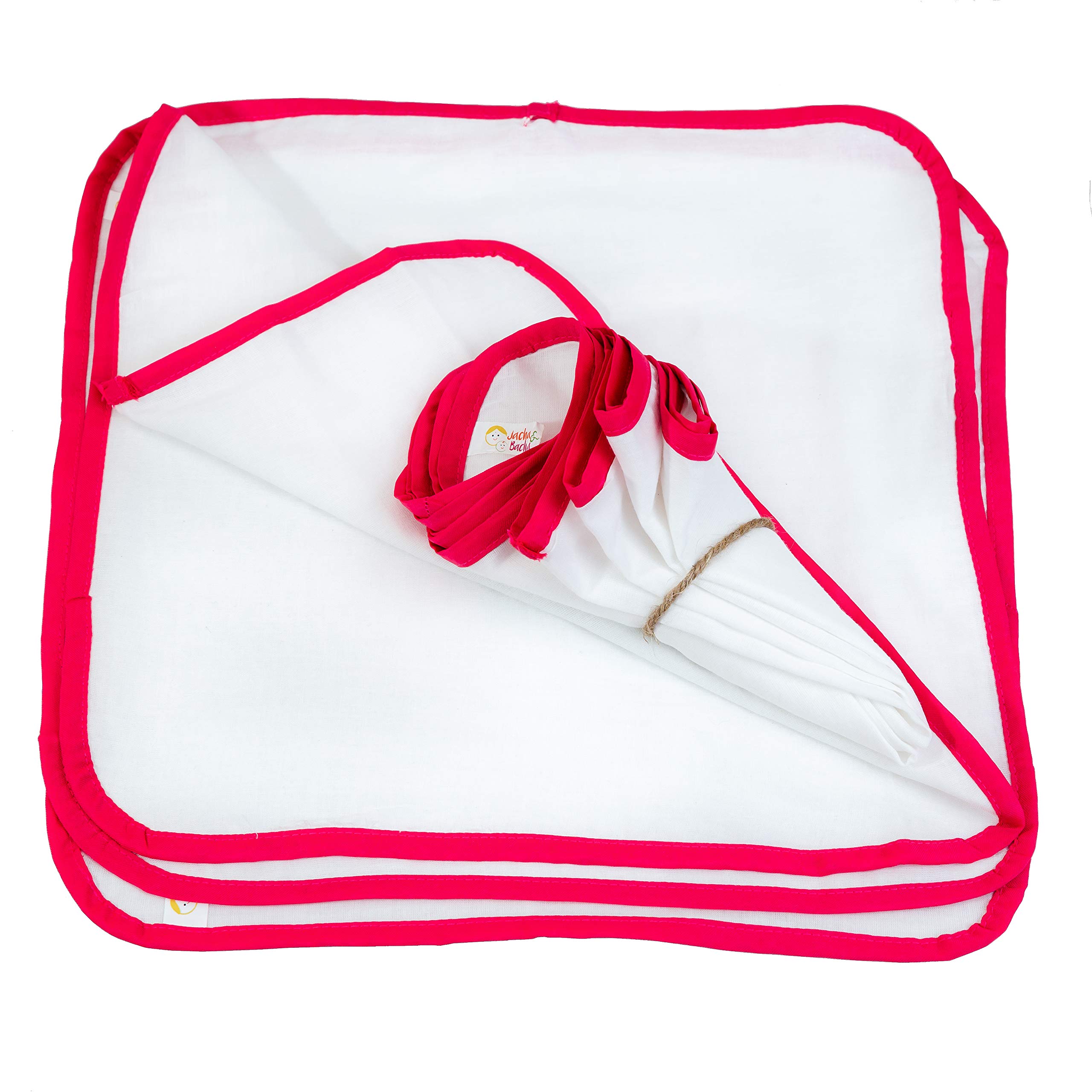 JnB Jacha & Bacha Pure Soft Cotton Dhoti Serwetki dla niemowląt / dzieci, zestaw 6 serwetek, szybkoschnąca chusteczka dla niemowląt, małych dzieci, młodych dorosłych, nie podrażniają skóry (różowe)