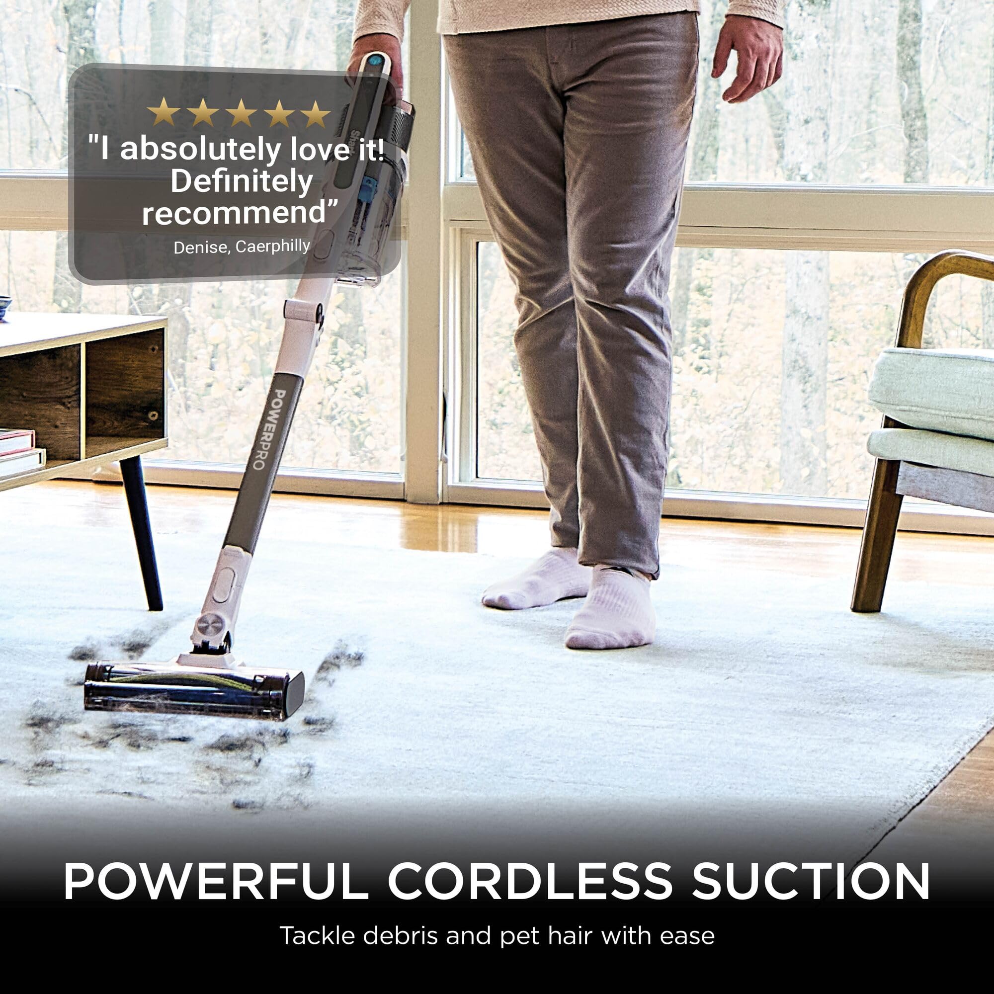 Shark PowerPro Pet Cordless Stick Vacuum Cleaner, Lightweight, Floor Detect Technology, Anti-Hair Wrap Technology, Anti-Allergen Complete Seal, Flexible, Handheld mode, Java Metallic, IZ380UKT - 2