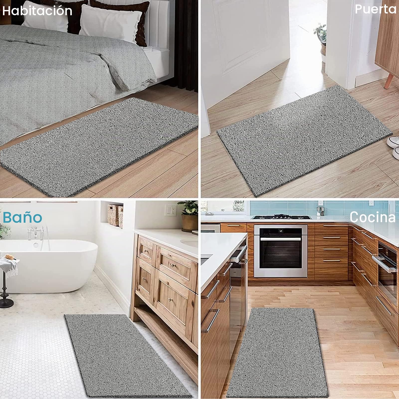 Alfombrilla de Ducha XXL, Antideslizante, sin ventosas, para Superficie de bañera Texturizada, Alfombrilla de baño para Ducha y baño, Secado rápido, 60 × 120 cm, Gris