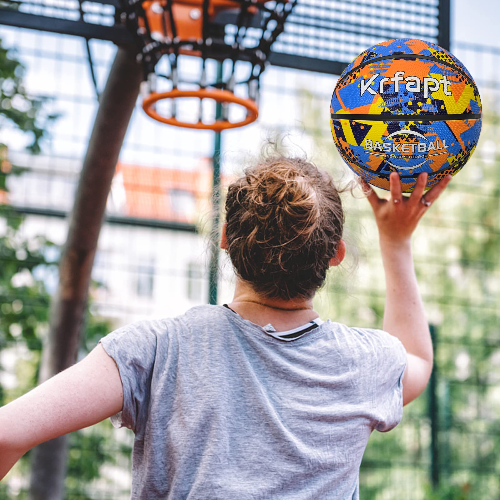 Mini ballon de basket pour enfant - Taille 5 - Idéal pour les jeunes mains des enfants - Pour l'entraînement - Ballon de basket souple avec surface adhérente