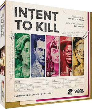 Intent to Kill by 25th Century Games | Detective vs Serial Killer Noir Board Game | Asymmetric Strategy, Murder Investigation, Evidence Collection & Tactical Gameplay | 2 Players | Ages 14+