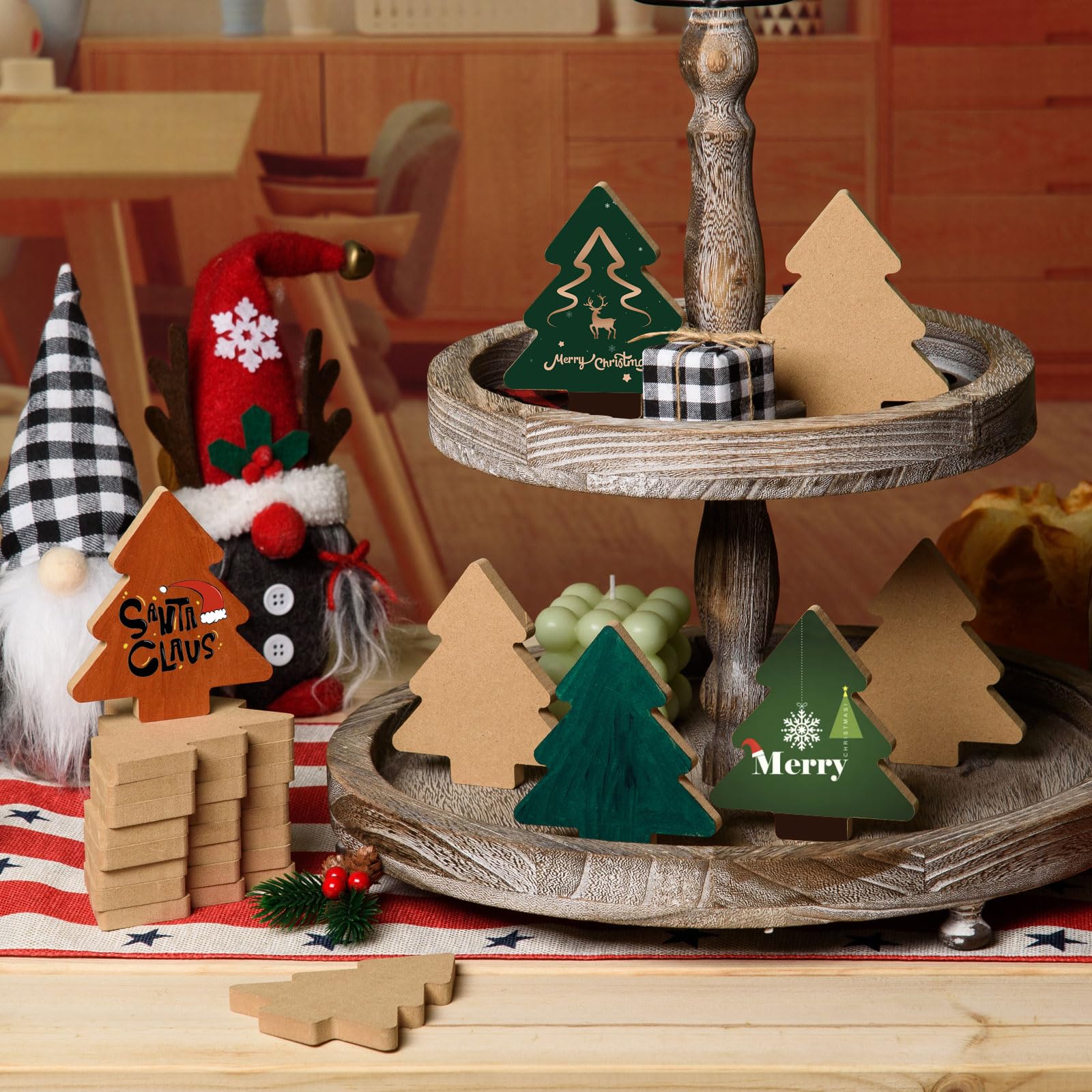 out       Natural  Xmas✩⡱ほっこりクリスマスボード✩⡱ Amazon.com: MoDooris 24Pcs Christmas Tree Wooden Cutouts