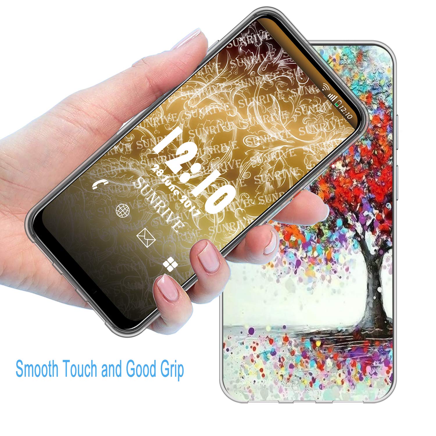 Sunrive Cover compatibile con Honor 4C/Huawei G Play Mini, Custodia Case in molle Trasparente silicone Morbida Flessibile Antigraffio protettiva back custodie (Q guerriero