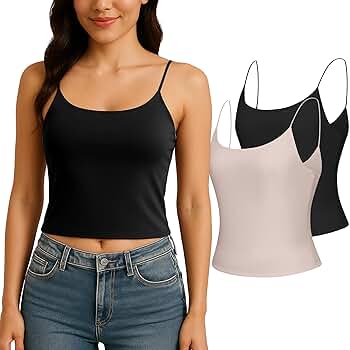 DITOK Womens Camisole Tank Tops Double Layer Camisole Soft