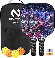 Vista 14 de niupipo Pickleball Paddles Set of 2 or 4, USAPA Approved Fiberglass Pickleball Paddle Set with Balls and Bag, Polypropylene Honeycomb Core
