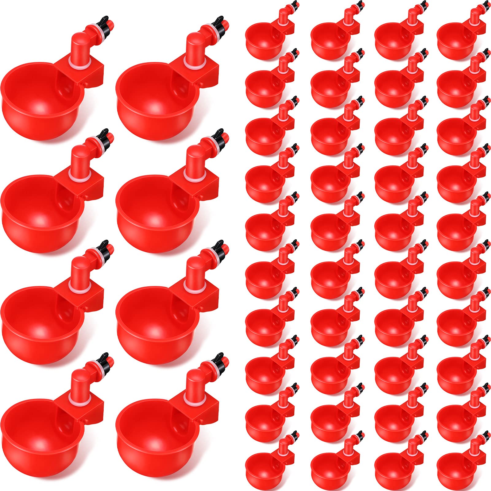 Patelai Chicken Water Cups, Chicken Waterer Cups Summer Water Feeder Cup 3/8 Inch Thread Automatic Filling Waterer Poultry Drinking Bowl for Duck