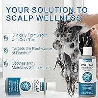 Vista 7 de Morovan Coal Tar Dandruff Shampoo: 2% COAL TAR Extract for Severe Dandruff, Psoriasis & Itchy Scalp Medicated Treatment for Seborrheic Dermatitis