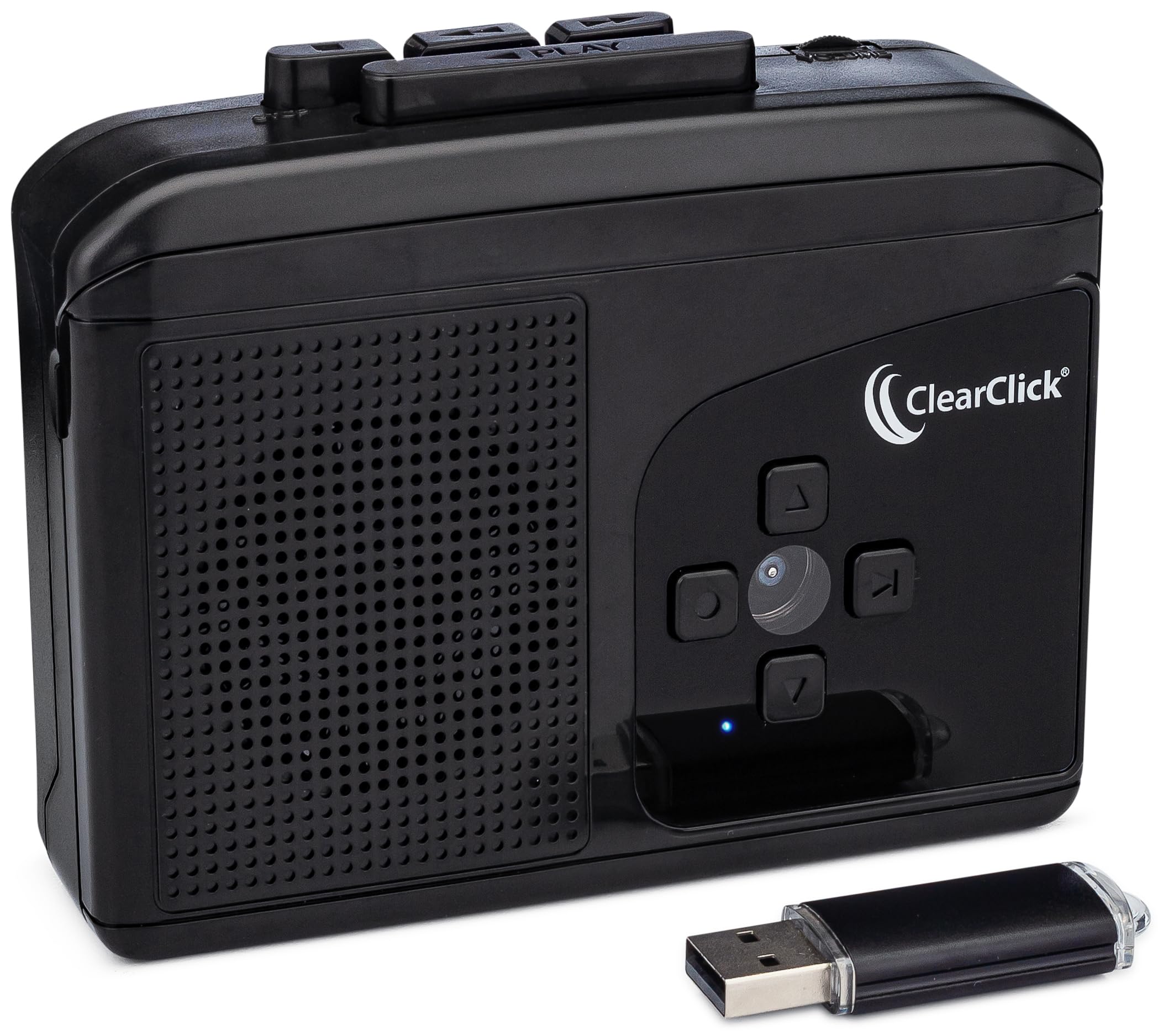 ClearClick Cassette Tape to USB 2.0 (Second Generation) - Convert Cassette Tapes to Digital MP3 Audio Files on USB Flash Drive - File Splitting Feature - Instant Setup - No Computer Required