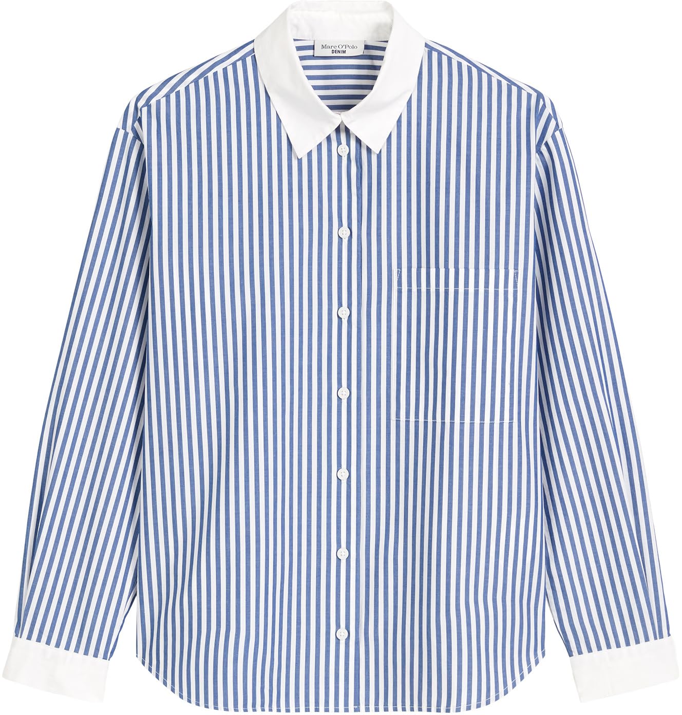 Marc O'Polo Camicia da Donna in Denim Cotone Biologico a Righe, 4932, S