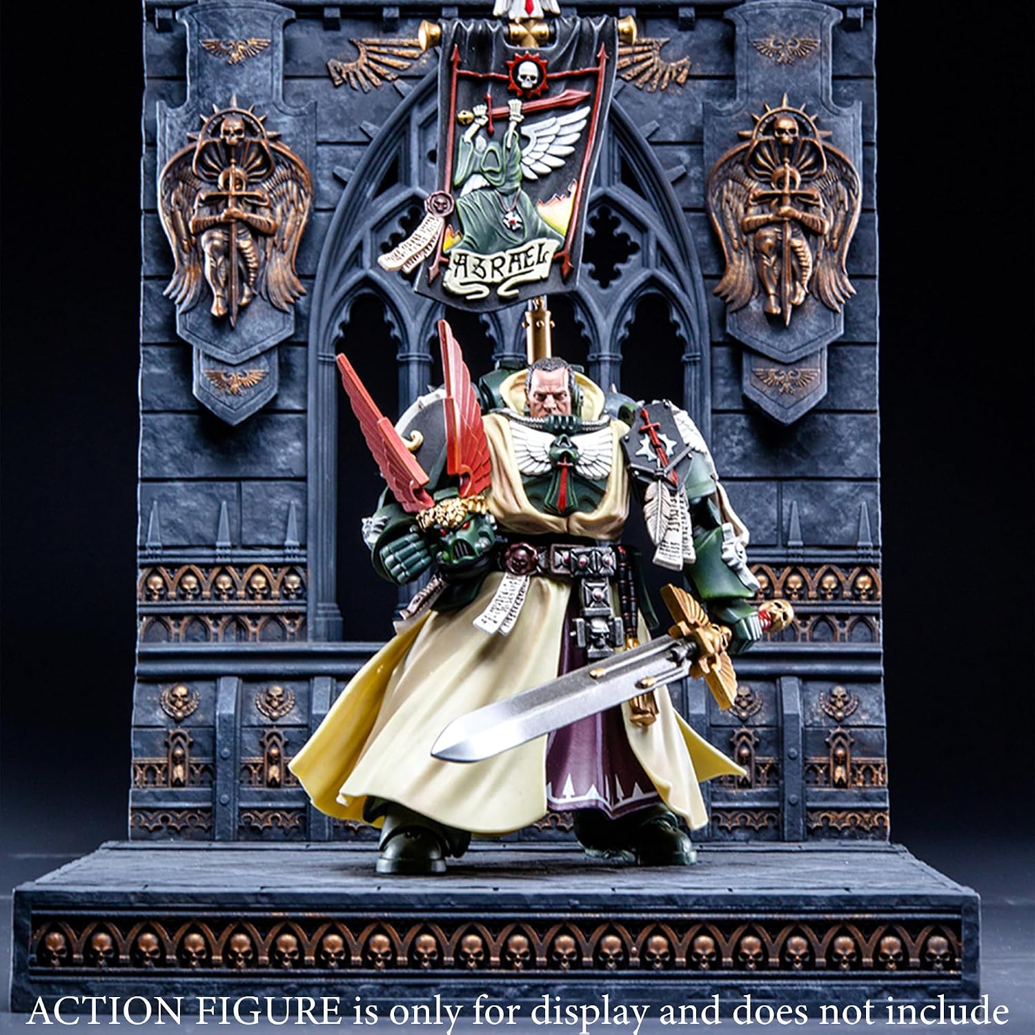Diorama Display Base Compatible with 1/12-1/18 Action Figures - GT003A,Gothic Sci-fi Corridor Terrain for Warhammer-Style Action Figures,Age 15 and Above