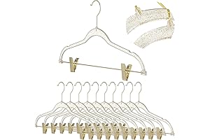 Hoolerry 10 Pcs Clear Hangers with Clips