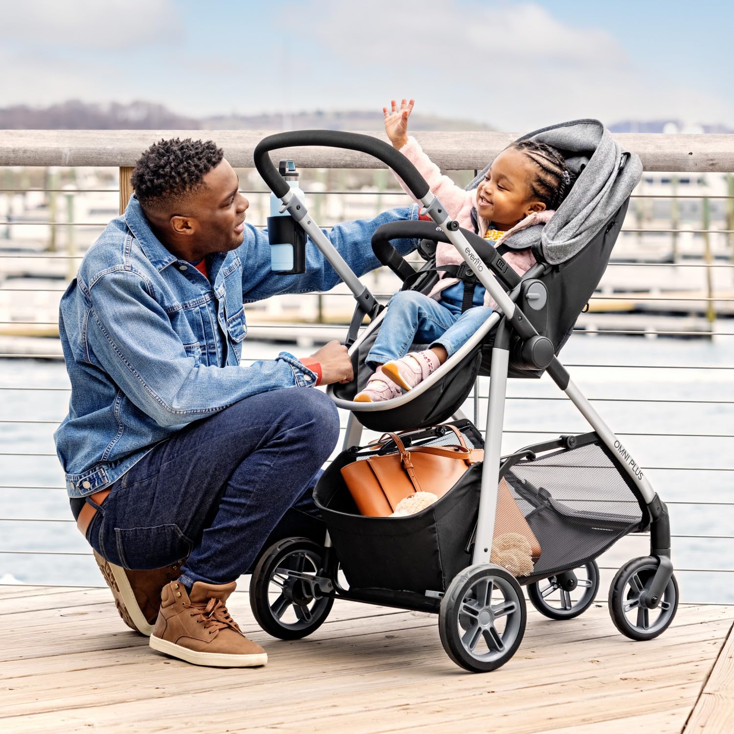 Amazon.com : Evenflo Omni Plus Modular Travel System with LiteMax Rear-Facing Infant Car Seat, Mylar Gray : Baby