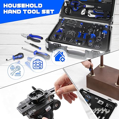 Miniatura 7 de Prostormer Kit de herramientas para el hogar, juego de herramientas de mano para el hogar de 259 piezas con caja de herramientas de aluminio