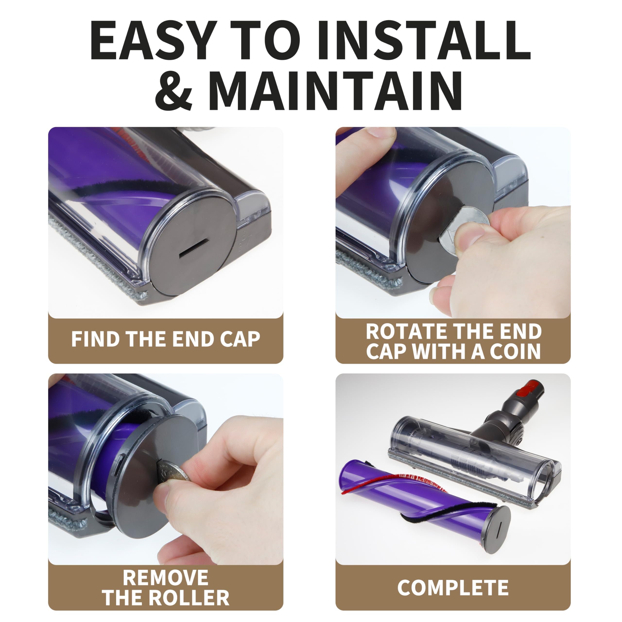 Limpiador de cabezales de motor de liberación rápida compatible con Dyson V7 V8 V10 V11 V15 Aspiradoras Animal Absolute Models Cleaner Head Dyson Pieza de repuesto para alfombras de suelo