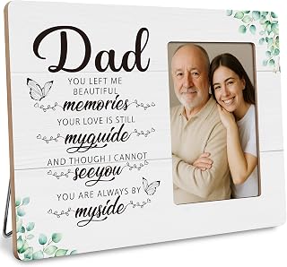 Dad Memorial Gifts Picture Frame, Loss of Father Sympathy Gift, In Memory of Loved Dad Frames Fits 4x6 Photo