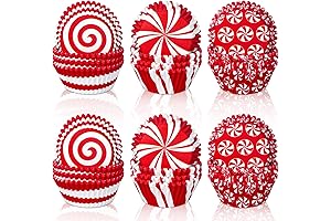 Whaline 300Pcs Christmas Candy Cupcake Liners Peppermint Baking Cups Holders