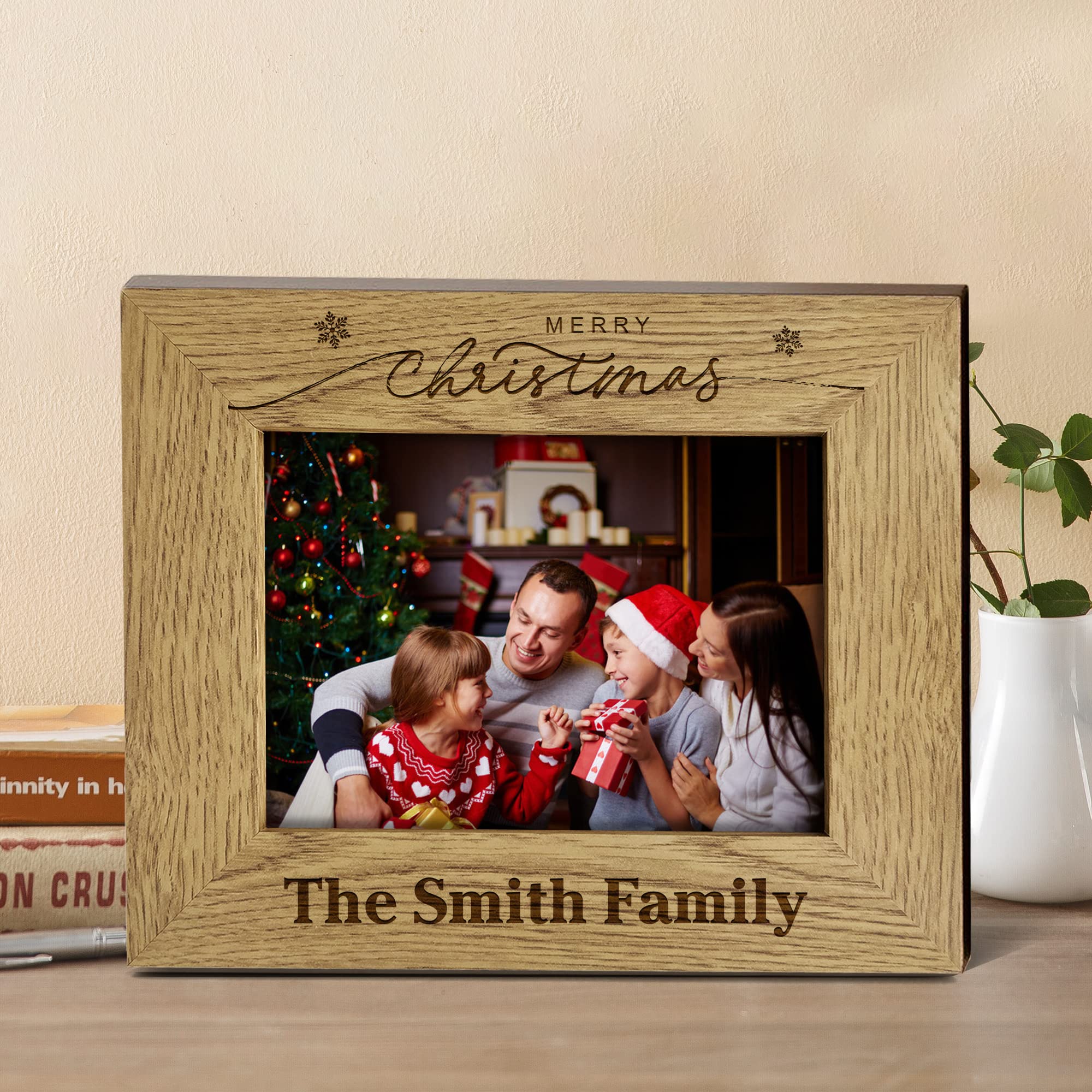 howson londonPersonalized Wooden Picture Frames Photo Frame Engraved 5x7 Frames Album for Christmas Him Her Custom Gift for Friend Baby Grandpa Mum Grandad (Design 2, Landscape)