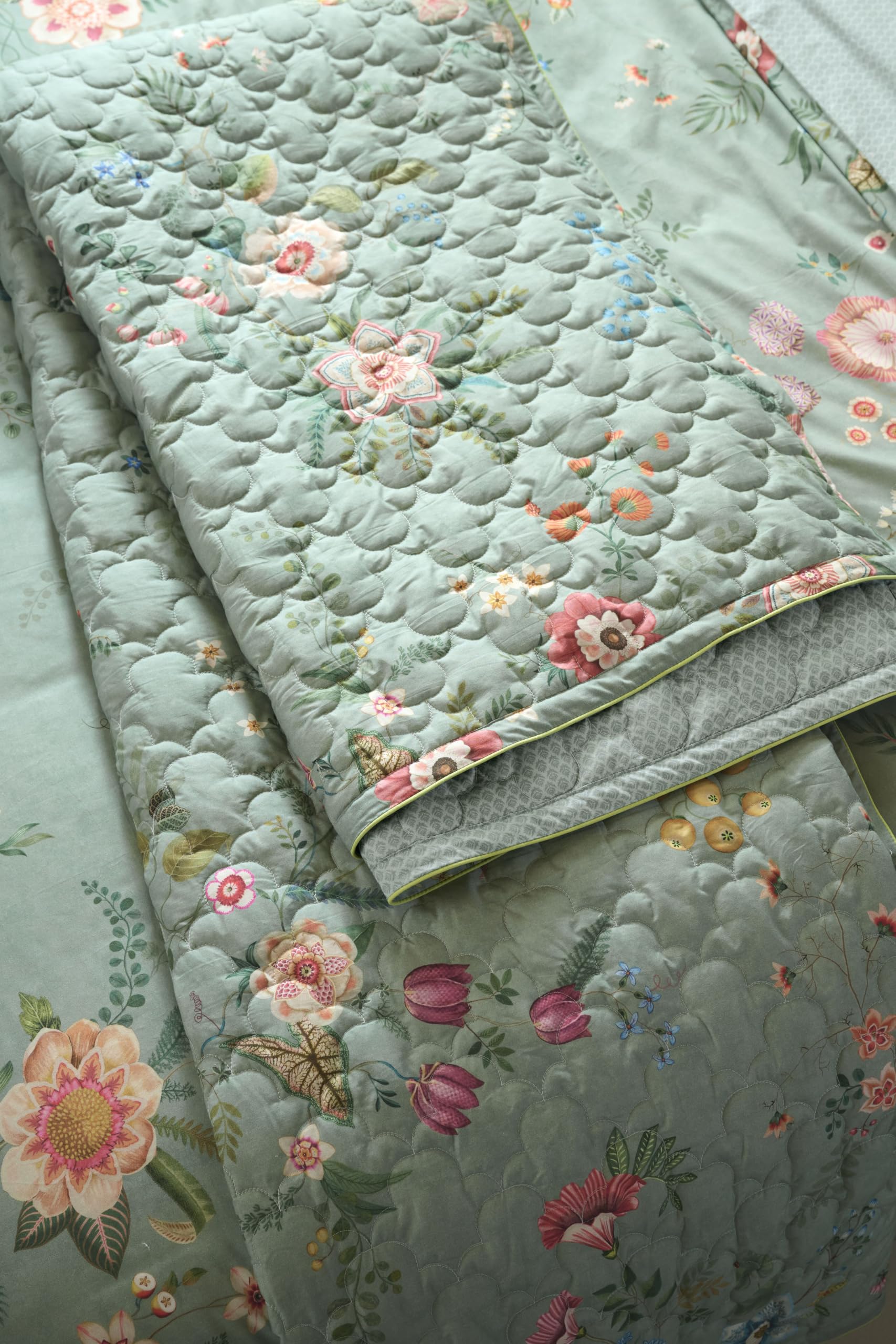 Pip Studio Tagesdecke 270 x 260 cm Grün | Everbloom