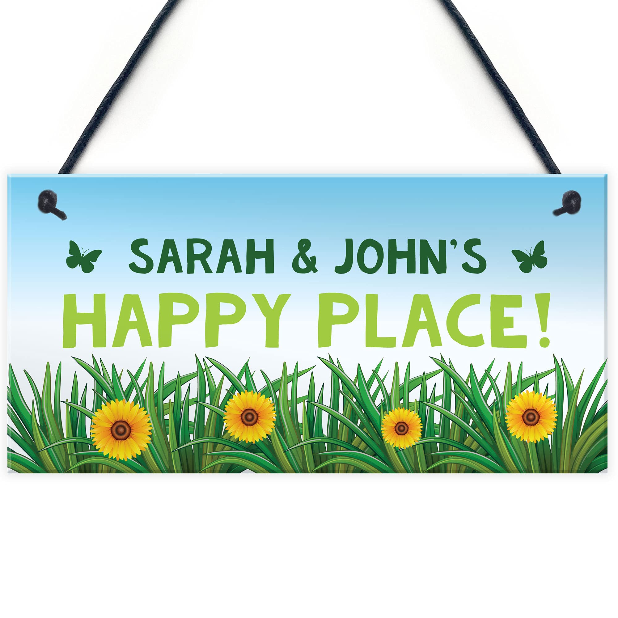 Personalised Garden Signs And Plaque HAPPY PLACE Summerhouse Sign Home Decor
