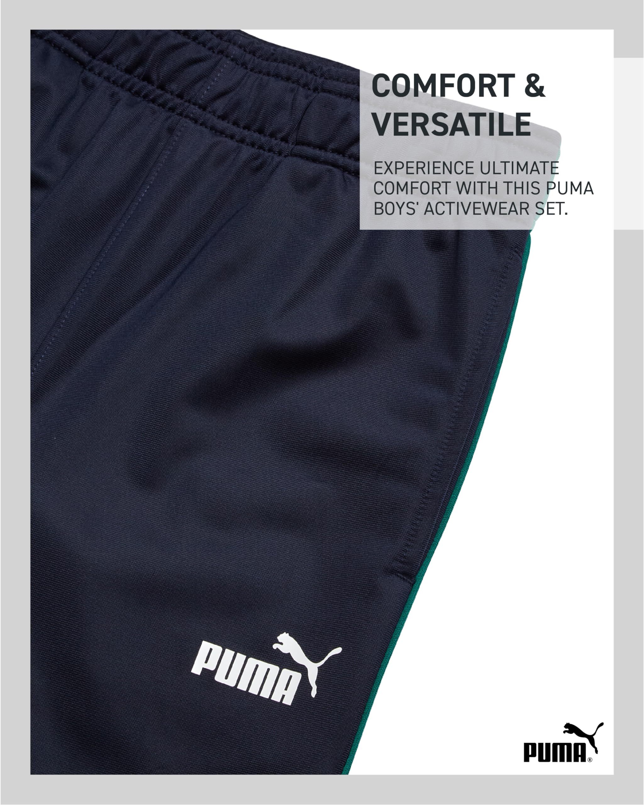 PUMA Ensemble de pantalons de survêtement pour garçons – 3 pièces pull en polaire à manches longues t-shirt et pantalon de jogging pour enfants (8-16)