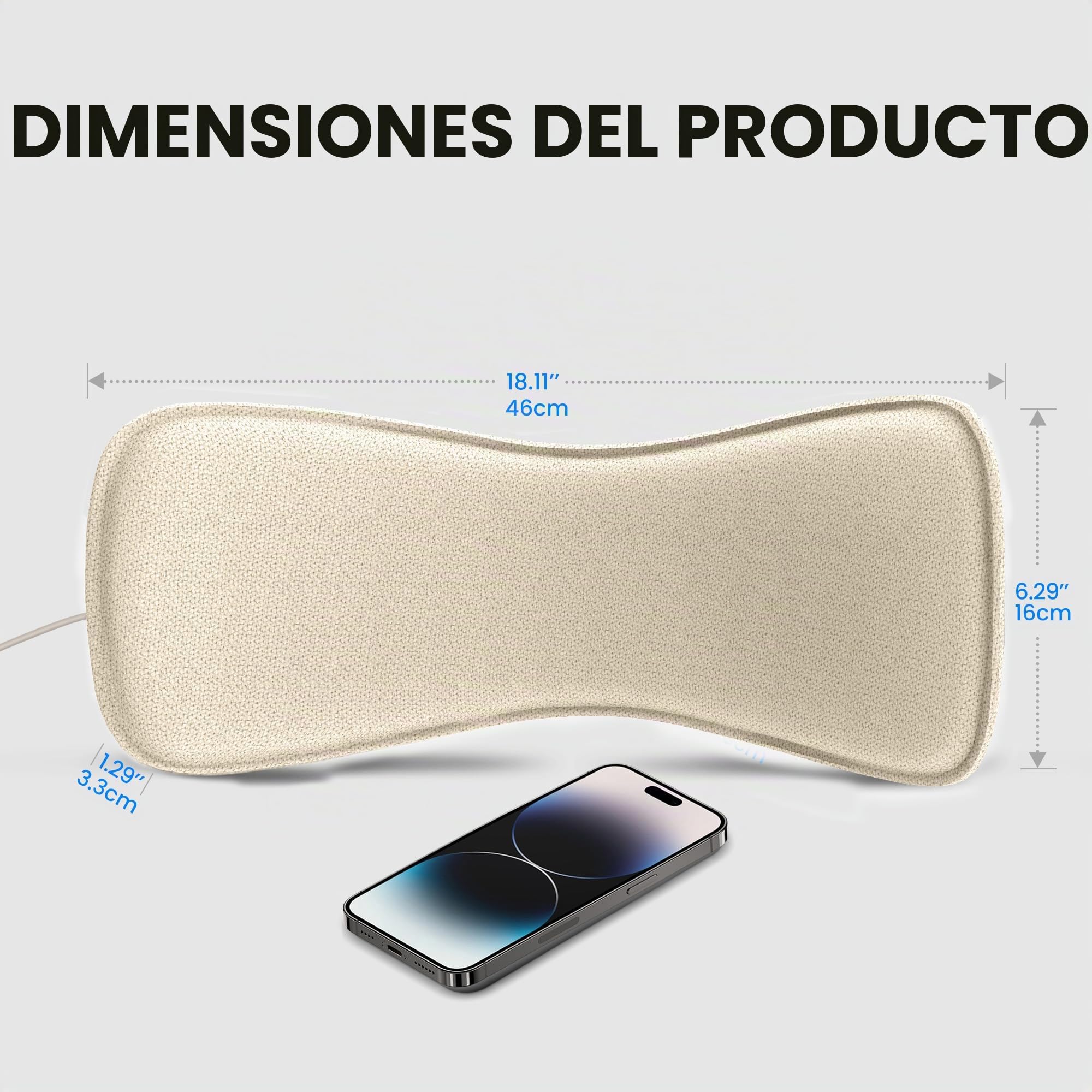 Avantree Slumber 2 – Almohada con Altavoces Bluetooth Inalámbricos, 4 Altavoces Planos, Ruido Blanco, Auriculares para Dormir, Control Remoto, Temporizador – Diseño Cómodo para Dormir de Lado