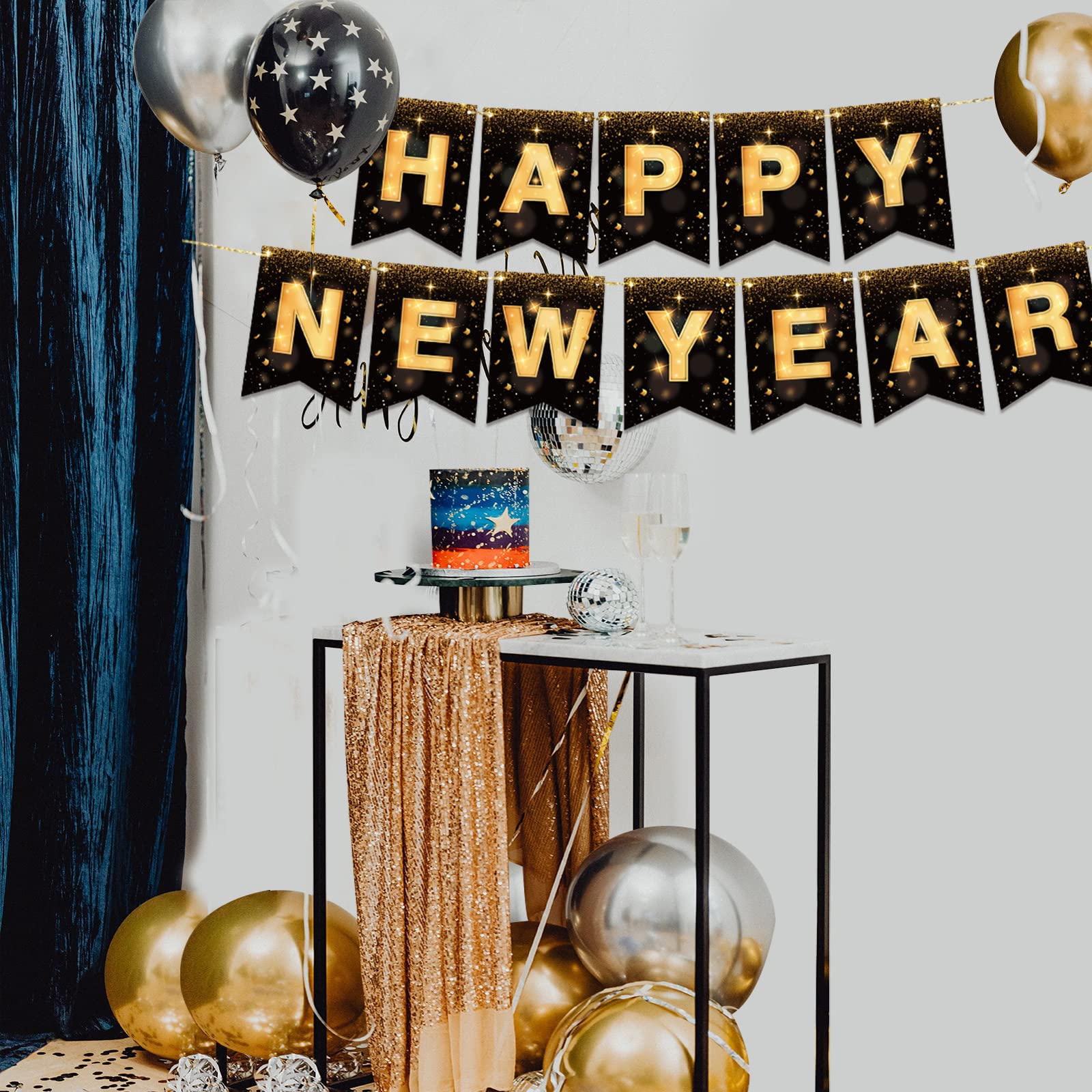 New Year Decoration 2026 2 Amazon.com: YQUQWN Happy New Year Banner 2026 No DIY 10 Feet ...