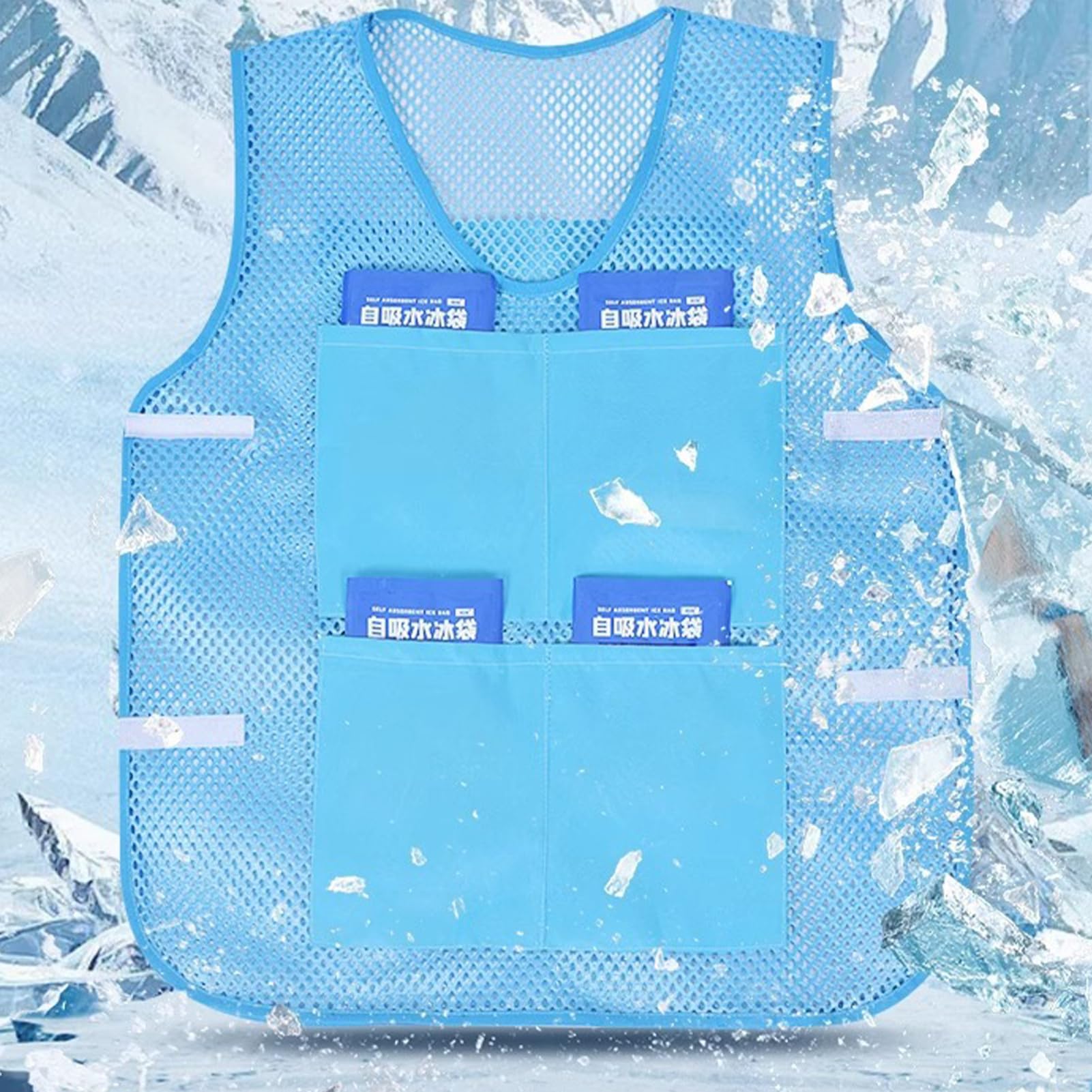 Gilet de glace – Gilet froid réglable, gilets dee refroidissement résistant à la chaleur d'été | Vêtements de refroidissement portables avec régulation personnelle la température pour les travailleur