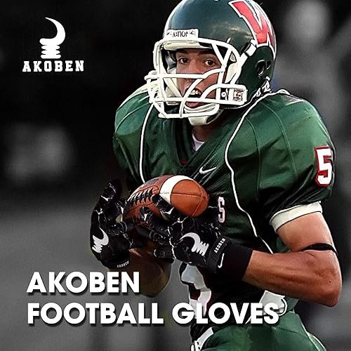 Miniatura 6 de AKOBEN Guantes de fútbol  Guantes negros de fútbol  Guantes de fútbol blancos  Equipo de fútbol  Guantes de fútbol para hombre  Guantes de fútbol