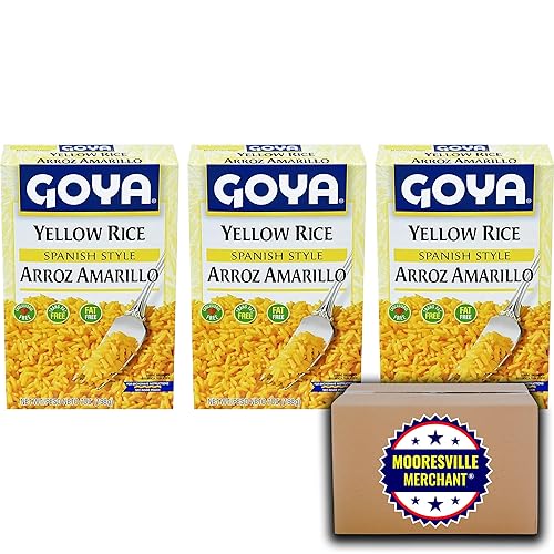 Miniatura 2 de Arroz amarillo Goya, 7 onzas, 3 cajas con calcomanía Mooresville Merchant