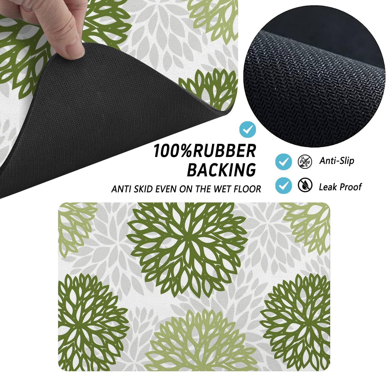Dog Food Mats for Floors, Absorbent and Quick-Drying Pet Cat Food Mat,Anti-Fouling and Easy-to-Clean Pet Feeding Mat,Dog Bowl Mat for Messy Drinking Water Bowls.12x20, Bohemia Dahlia Floral Style