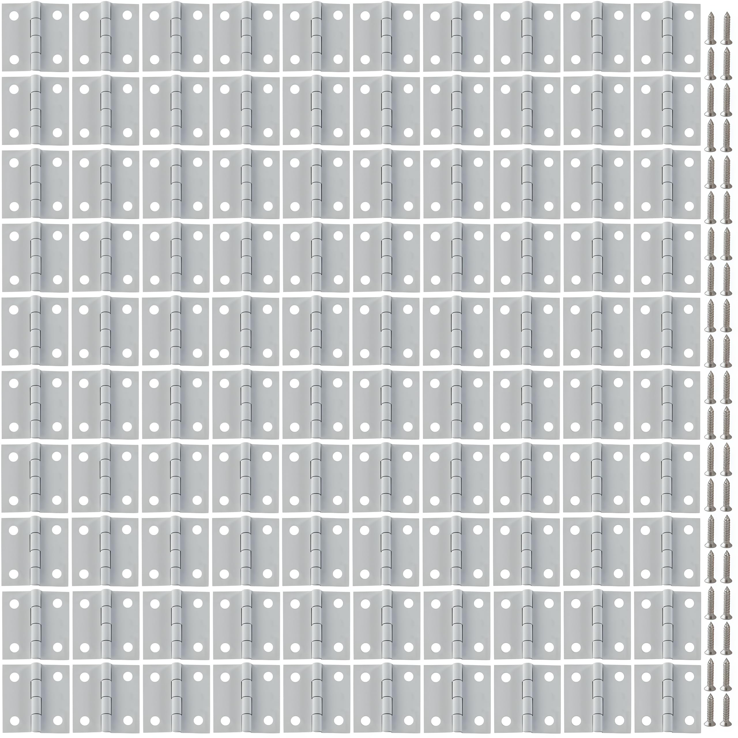 Vbnexyr Spray Paint White Hinges 50 Piece Pack Of Metal 24 * 25Mm Cabinet Door Hinges With Internal Folding Hinges And Screws Painted White