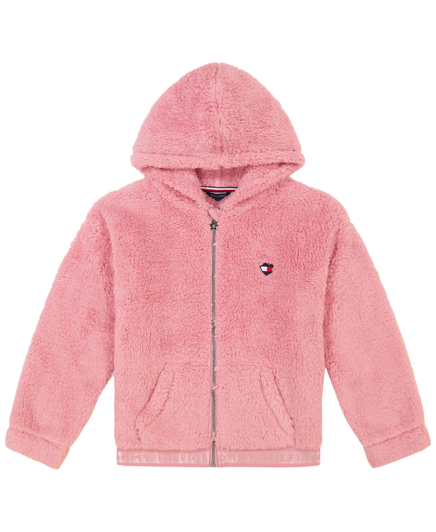 Tommy Hilfiger Mädchen Full-Zip Fleece Hoodie Sweatshirt with Front Pockets Kapuzenpullover