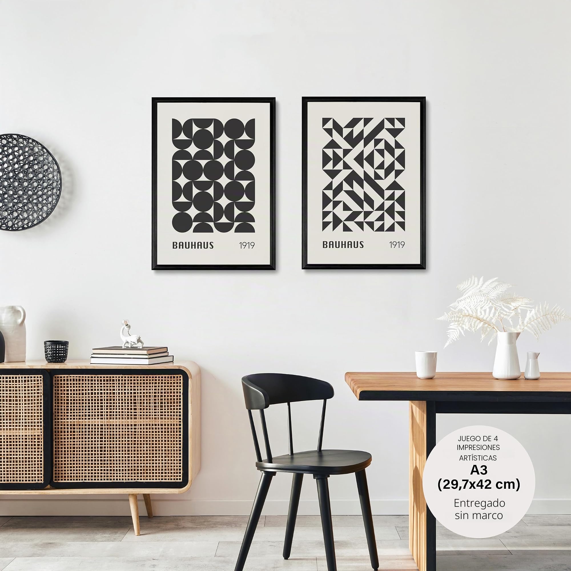 Studio Moien Set de carteles Bauhaus (verde y naranja)
