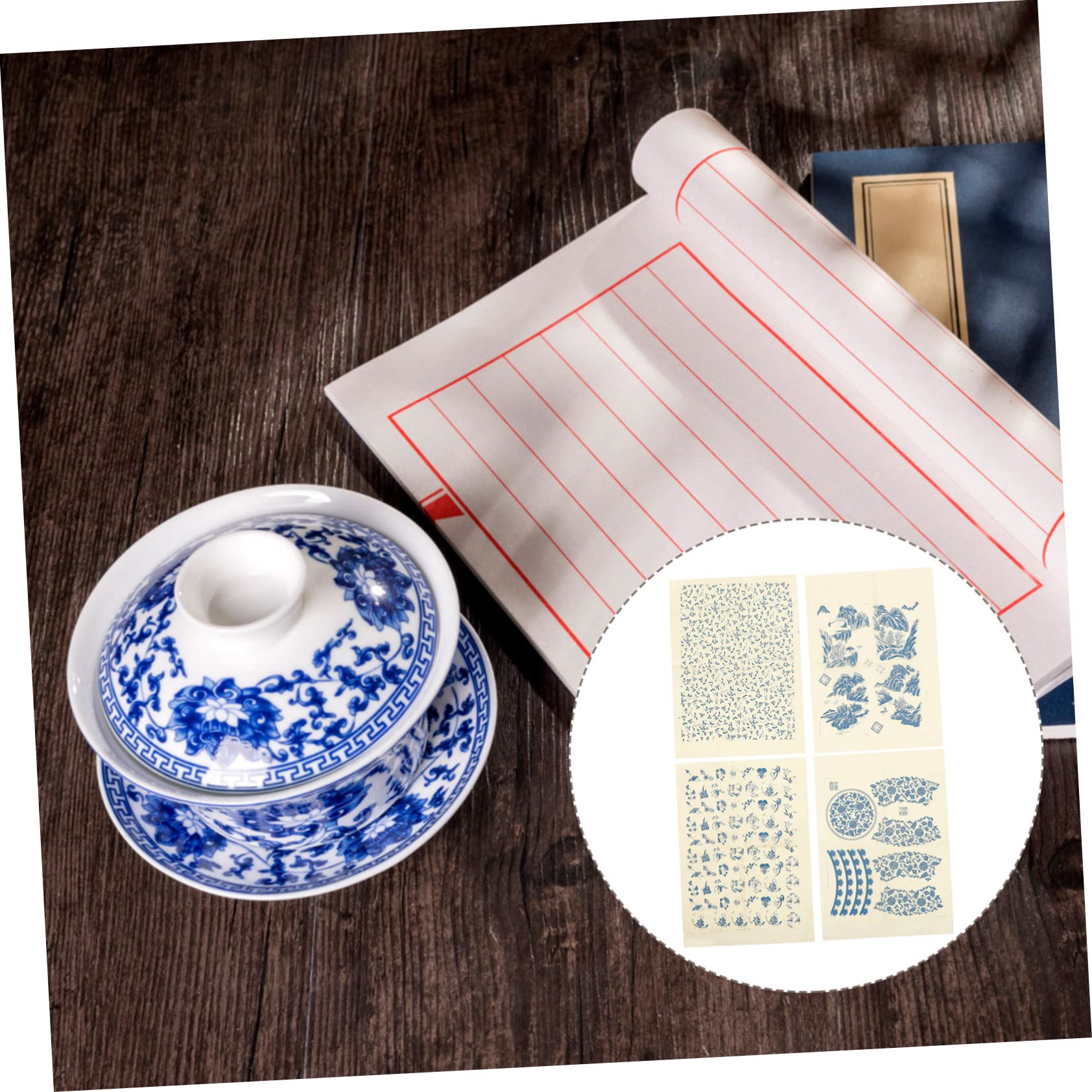 NUOBESTY 20feuilles Papier De Transfert sous Glaçure pour Décalcomanies Céramiques De Papier à Décalquer pour Artisanat DIY Résistant Et Pratique pour Décorations De Poterie
