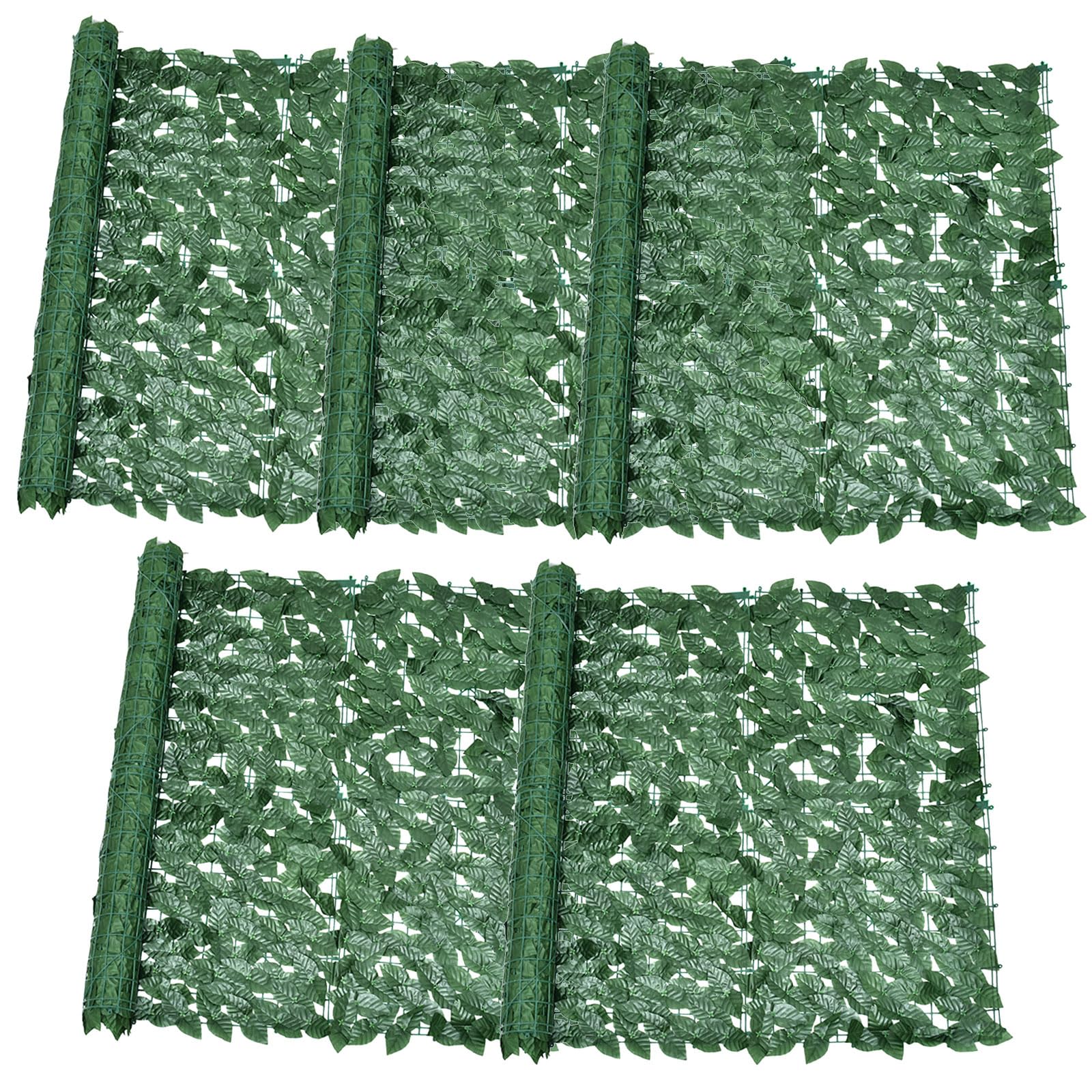 Anttyscar Artificial Ivy Privacy Fence Screen, 0.5x1M Artificial Hedge Fence Green Leaf Ivy Screen Plant Wall Fake Grass Decorative Backdrop for Privacy Protection Home Balcony Garden（5 Roll）