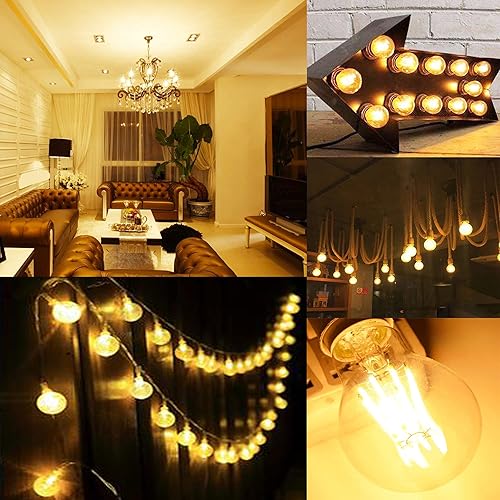 Miniatura 8 de Bombilla LED regulable E26 g16.5 de filamento LED Edison, 4 W, 3000 K, blanco cálido, equivalente a 40 W, para accesorios colgantes, candelabros,