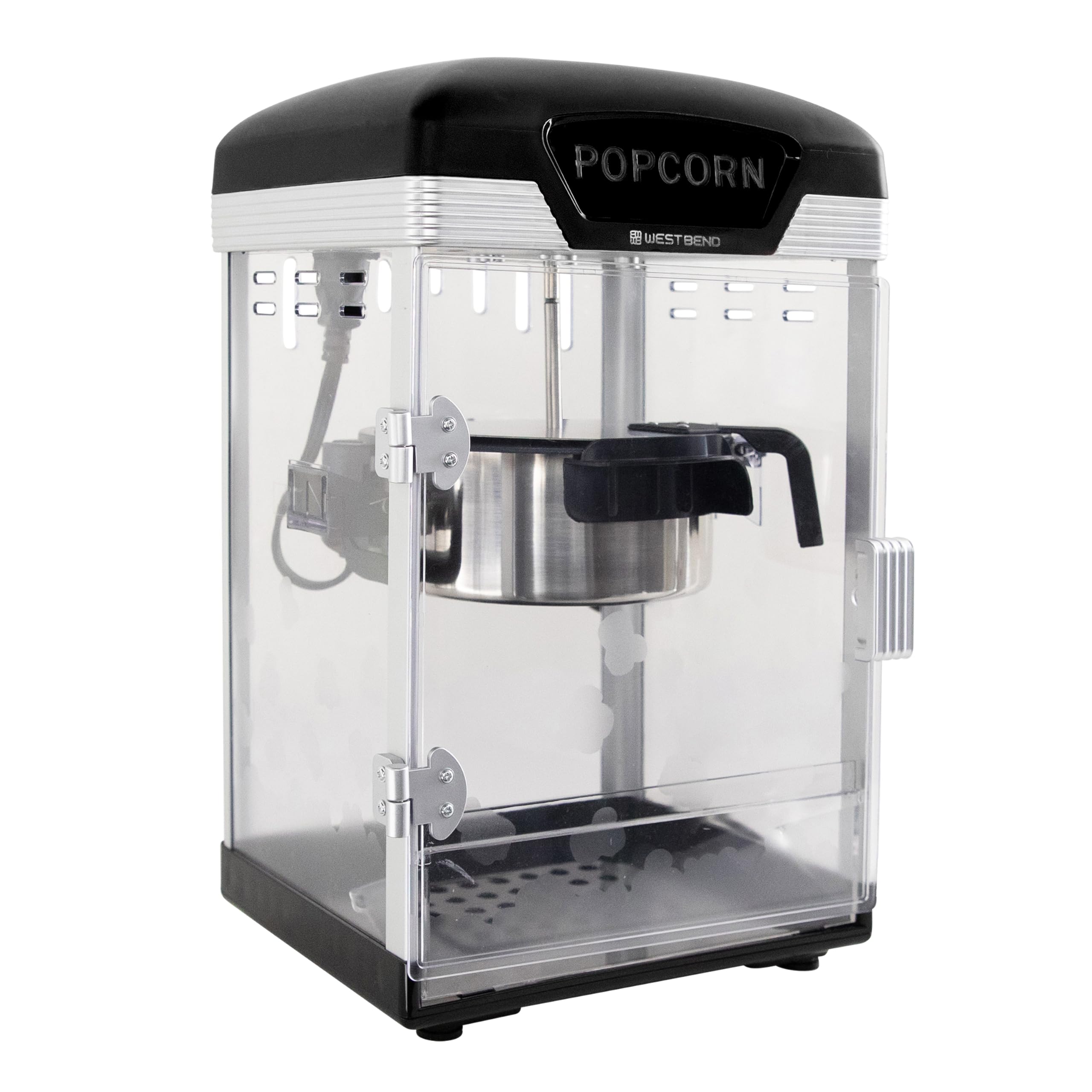 West Bend Stir Crazy Movie Popcorn Popper Gourmet Popcorn Maker with Non-Stick Popcorn Kettle and Popcorn Spoon, 4 Litre, Black-picture-23